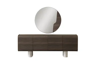 Curve Konsol + Ayna Ceviz Renk