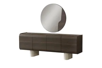 Curve Konsol + Ayna Ceviz Renk