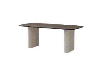Curve Yemek Masası Mdf Üst 205 Cm Ceviz Renk