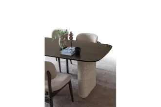 Curve Yemek Odası Takımı Ceviz Renk