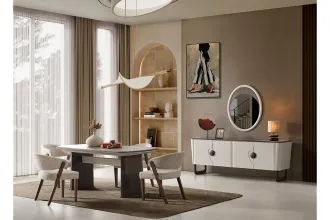 Lotus İsli Meşe Yemek Odası Takımı