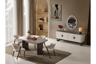 Lotus İsli Meşe Yemek Odası Takımı