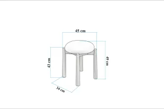 Vina Luxe 2 li Tabure - Ceviz