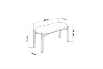 Vina Luxe Bench - Ceviz