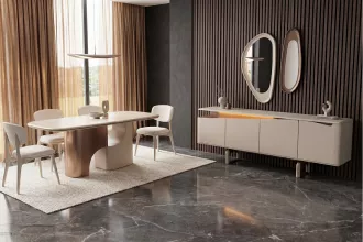 Zen Yemek Odası Takımı Krem