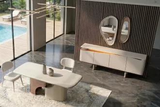 Zen Yemek Odası Takımı Krem
