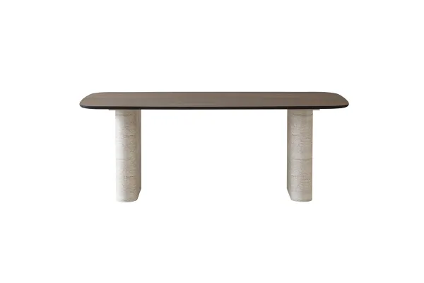 Curve Yemek Masası Mdf Üst 205 Cm Ceviz Renk