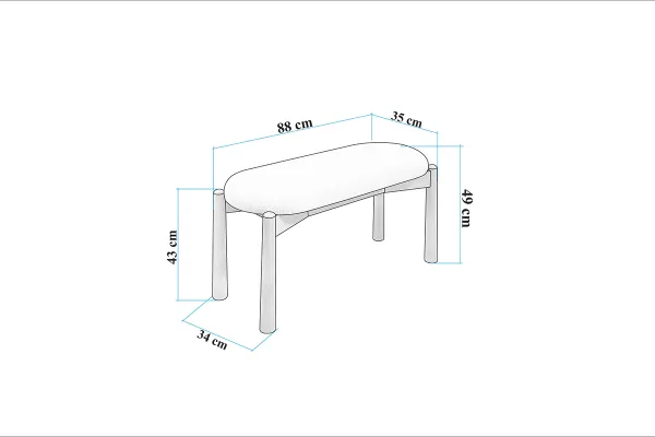 Vina Luxe Bench - Ceviz
