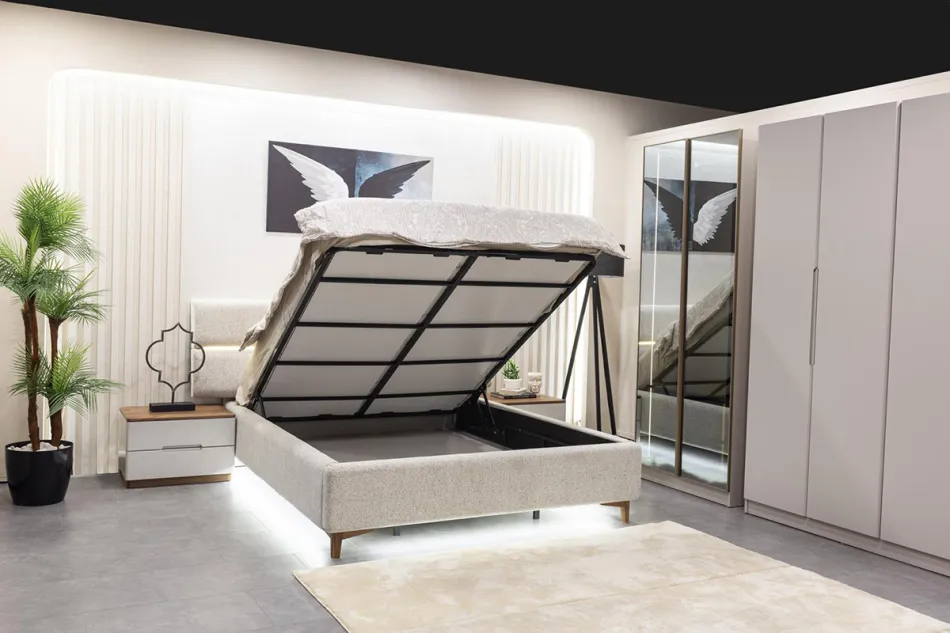 Lotus İsli Meşe Bazalı Karyola