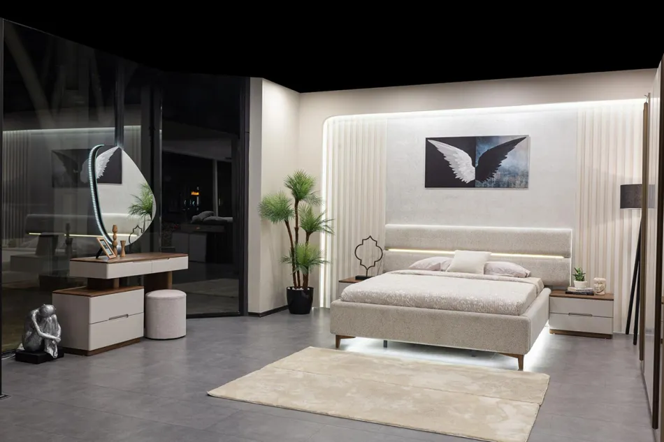 Lotus İsli Meşe Yatak Odası Takımı