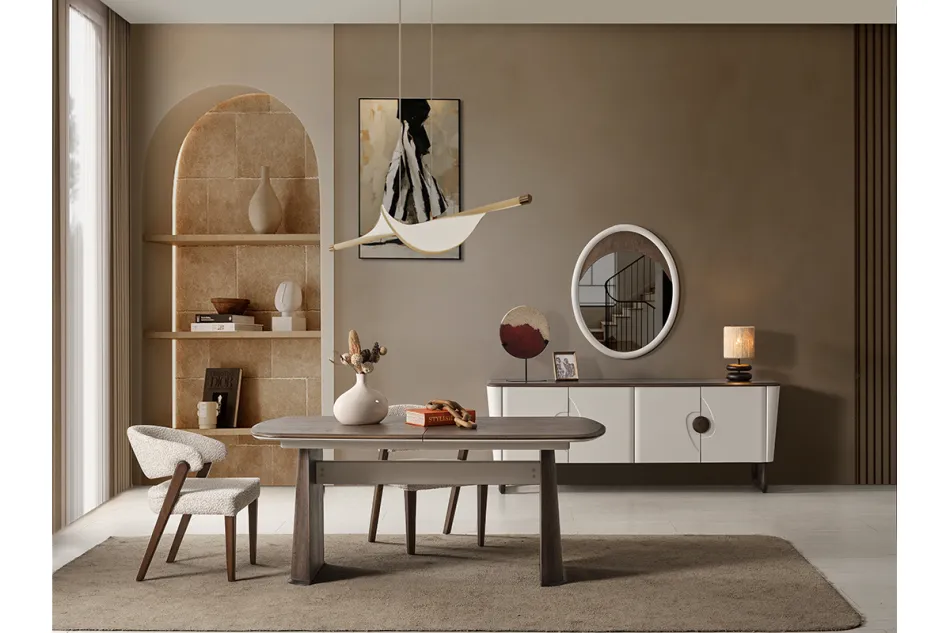 Lotus İsli Meşe Yemek Odası Takımı