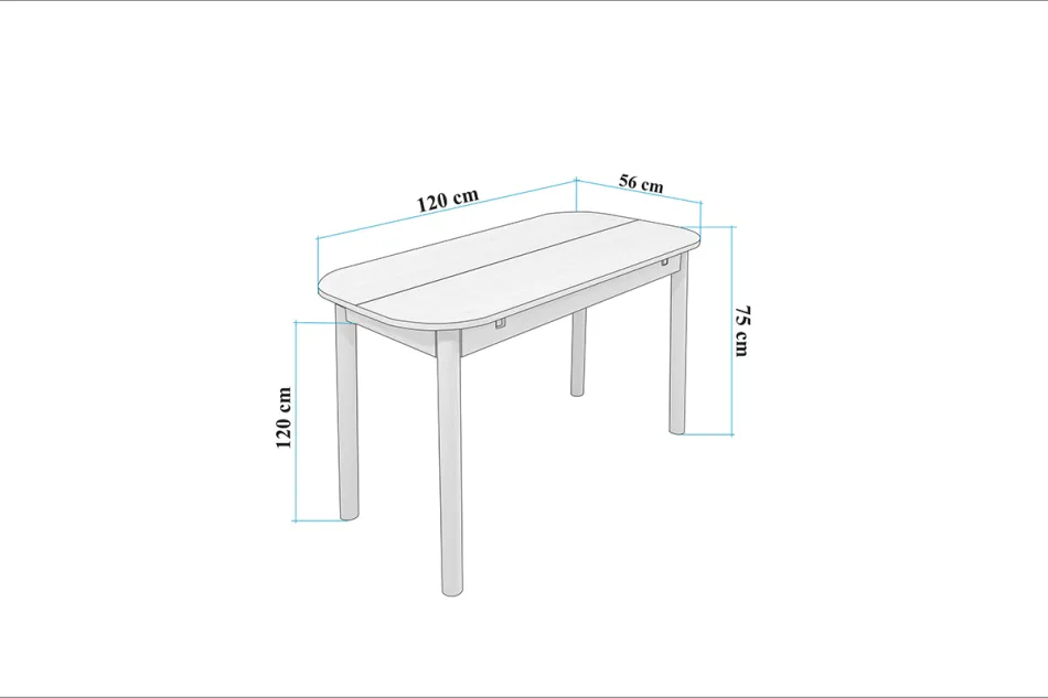 Vina Lux Mdf Mutfak Masası - Ceviz